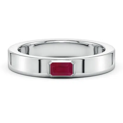 Angara 0.35 Ctw East-west Emerald-cut Ruby Men's Ring In Metallic