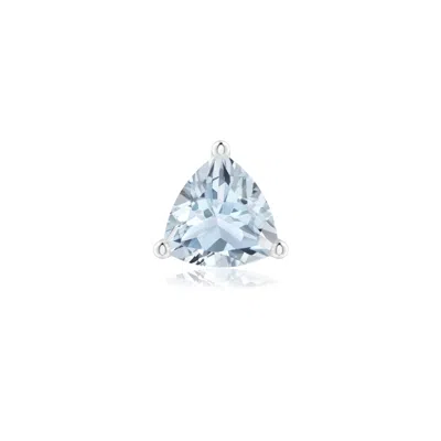 Angara 0.35 Ctw Martini-set Trillion Aquamarine Stud Earring In Platinum/light Sky Blue
