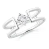 Angara Lab-grown Princess Diamond Solitaire Parallel Split Shank Ring In White