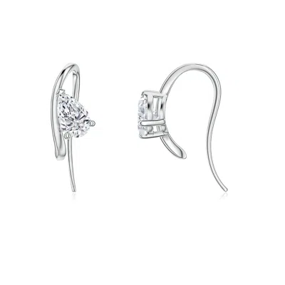 Angara 0.36 Ctw Tilted Off-set Pear Lab-grown Diamond Solitaire Earrings In Metallic