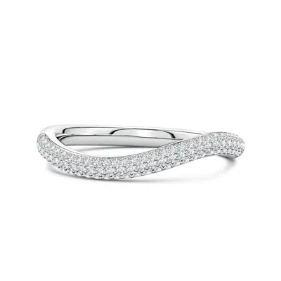 Angara 0.37 Ctw Diamond Curved Stackable Wedding Ring In Metallic