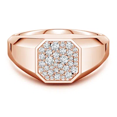 Angara 0.37 Ctw Pavé-set Diamond Men's Octagon Signet Ring In Gold