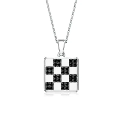 Angara 0.38 Ctw Enhanced Black Diamond Checkerboard Inspired Men's Medallion Pendant In Multi