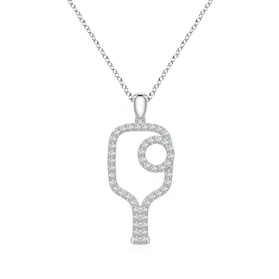 Angara 0.38 Ctw Lab-grown Diamond Pickleball-inspired Charm Pendant In Silver