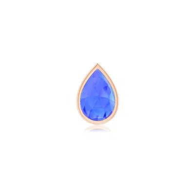 Angara 0.38 Ctw Pear-shaped Tanzanite Solitaire Stud Earring In Rose Gold/rich Violet Blue