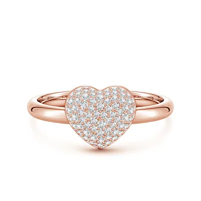 Angara 0.39 Ctw Pavé Diamond Heart Dome Ring In Gold