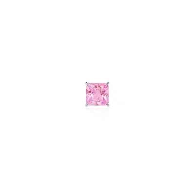 Angara 0.4 Ctw Classic Basket-set Square Pink Sapphire Stud Earring In Platinum/baby Pink