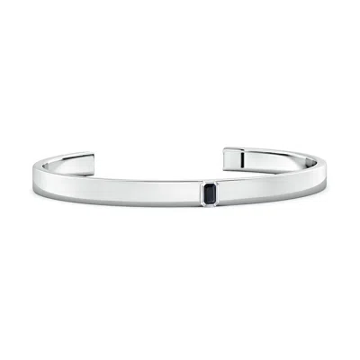 Angara 0.4 Ctw Emerald-cut Blue Sapphire Cuff Bracelet In Metallic
