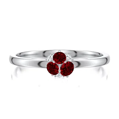 Angara 0.4 Ctw Multi-size Round Lab-grown Ruby Ring In Gray