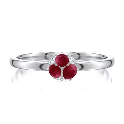 Angara 0.4 Ctw Multi-size Round Ruby Ring In Metallic