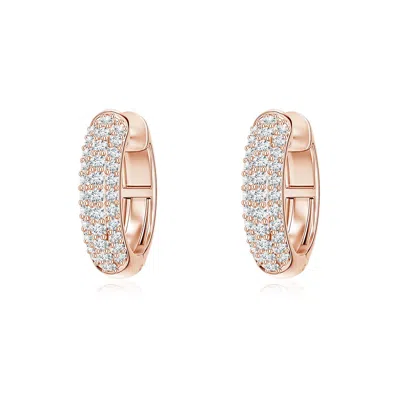 Angara 0.4 Ctw Pavé Diamond Dome Huggie Hoop Earrings In Gold