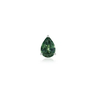 Angara 0.4 Ctw Pear-shaped Teal Montana Sapphire Stud Earring In Platinum/strong Greenish Blue