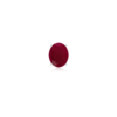 Angara 0.4 Ctw Prong-set Solitaire Oval Ruby Stud Earring In Platinum/dark Red