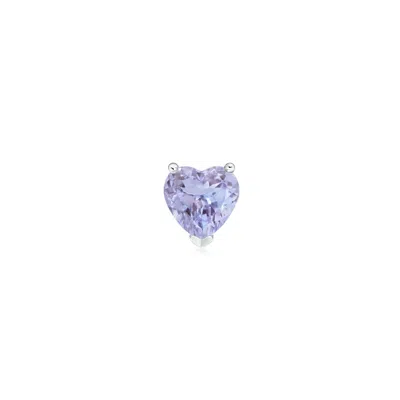 Angara 0.4 Ctw Tanzanite Solitaire Heart Stud Earring In Platinum/light Violet Blue