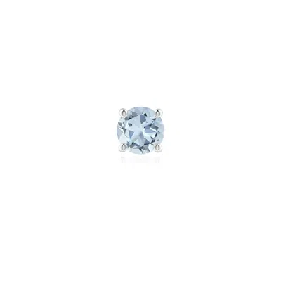 Angara 0.4 Ctw Vintage Style Round Aquamarine Solitaire Stud Earring In Platinum/light Sky Blue