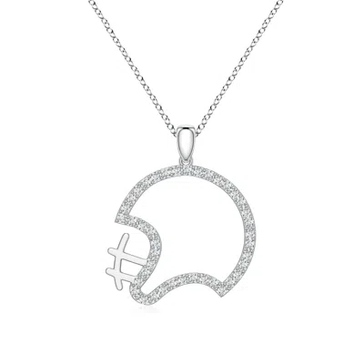 Angara 0.41 Ctw Lab-grown Diamond Football Helmet-inspired Charm Pendant In Silver