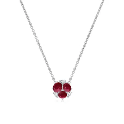 Angara 0.41 Ctw Multi-size Round Ruby Pendant In Metallic