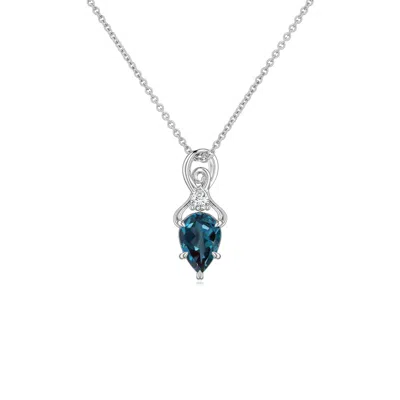 Angara 0.43 Ctw Inverted Pear Lab-grown Alexandrite Swirl Pendant With Diamond Accent In Platinum/bluish Green Changing To Brownish Or Pinkish Purple