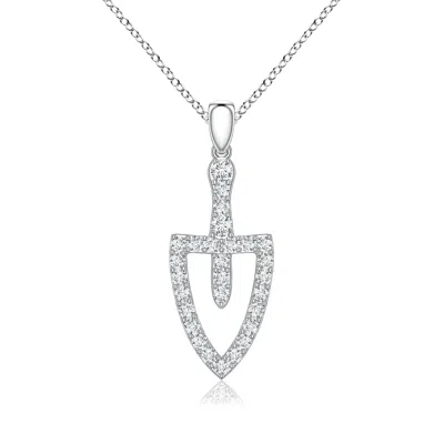 Angara 0.43 Ctw Lab-grown Diamond Garden Trowel-inspired Charm Pendant In Silver