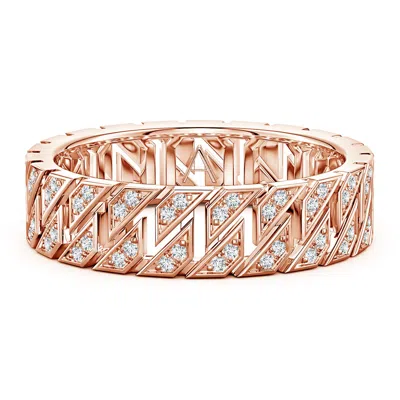 Angara 0.44 Ctw Pavé-set Lab-grown Diamond Men's Octagon-shaped Link Ring In Gold