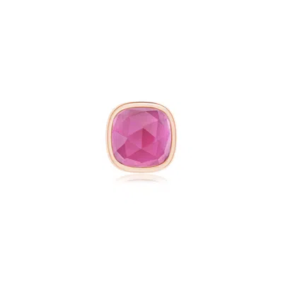 Angara 0.45 Ctw Bezel Set Cushion Pink Tourmaline Solitaire Stud Earring In Rose Gold/medium Pink
