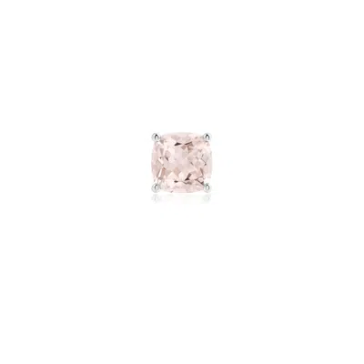Angara 0.45 Ctw Classic Basket-set Cushion Morganite Stud Earring In Platinum/very Light Peach