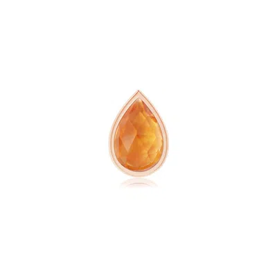Angara 0.45 Ctw Pear-shaped Citrine Solitaire Stud Earring In Rose Gold/golden