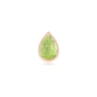 Angara 0.45 Ctw Pear-shaped Peridot Solitaire Stud Earring In Rose Gold/yellowish Green