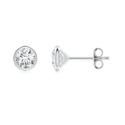 Angara 0.46 Ctw Bezel-set Diamond Men's Martini Stud Earrings In Platinum/g