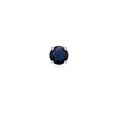 Angara 0.46 Ctw Vintage Style Round Blue Sapphire Solitaire Stud Earring In Platinum/dark Blue