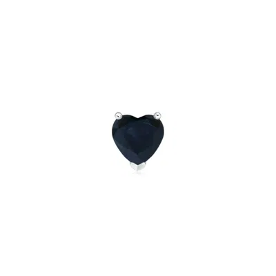 Angara 0.48 Ctw Blue Sapphire Solitaire Heart Stud Earring In Platinum/dark Blue