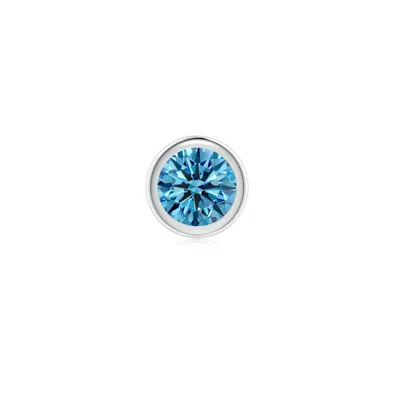 Angara 0.5 Ctw Bezel-set Fancy Intense Blue Diamond Martini Stud Earring In Platinum/fancy Intense