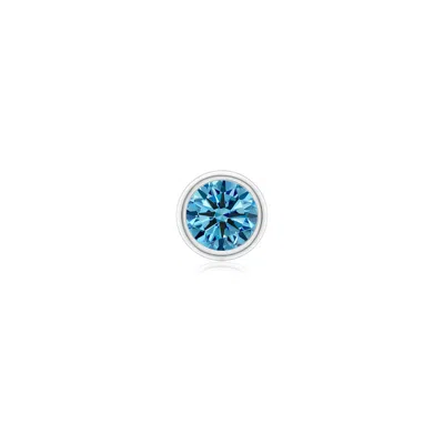 Angara 0.5 Ctw Bezel-set Fancy Intense Blue Diamond Solitaire Stud Earring In Platinum/fancy Intense