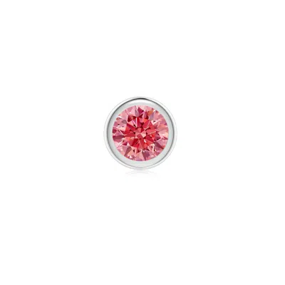 Angara 0.5 Ctw Bezel-set Fancy Intense Pink Diamond Martini Stud Earring In Platinum/fancy Intense