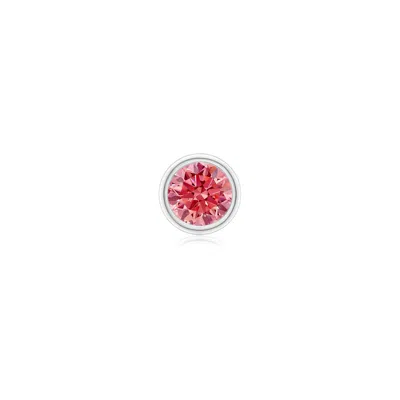 Angara 0.5 Ctw Bezel-set Fancy Intense Pink Diamond Solitaire Stud Earring In Platinum/fancy Intense