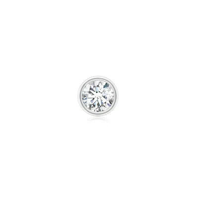 Angara 0.5 Ctw Bezel-set Lab-grown Diamond Solitaire Stud Earring In Platinum/d-e