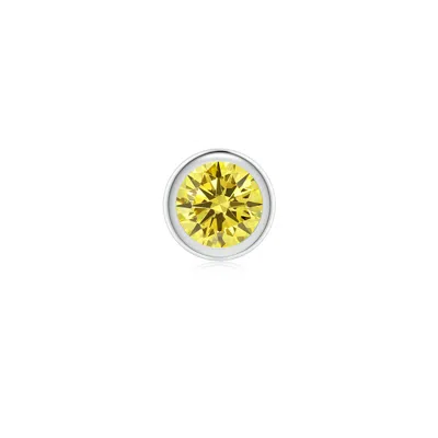 Angara 0.5 Ctw Bezel-set Lab-grown Fancy Intense Yellow Diamond Martini Stud Earring In Platinum/fancy Intense