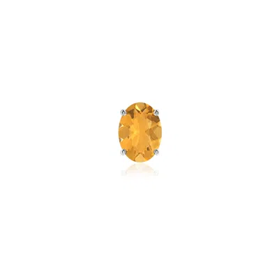 Angara 0.5 Ctw Prong-set Oval Solitaire Fire Opal Stud Earring In Platinum/light Yellowish Orange