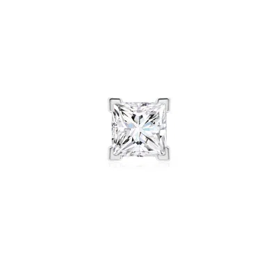 Angara 0.5 Ctw V-prong Set Princess-cut Lab-grown Diamond Solitaire Stud Earring In Platinum/d-e