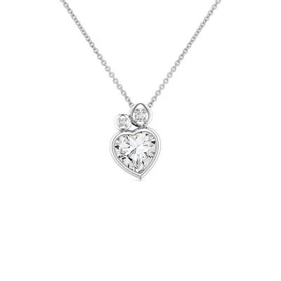 Angara 0.52 Ctw Bezel-set Heart-shaped Lab-grown Diamond Pendant In Silver