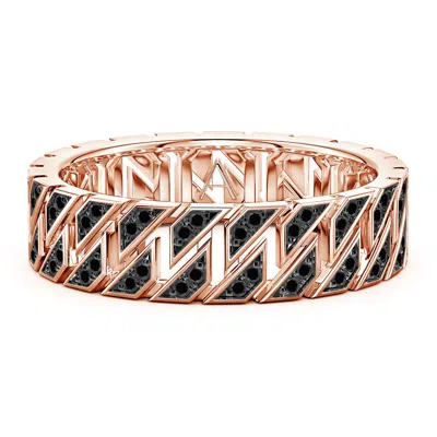 Angara 0.53 Ctw Pavé-set Enhanced Black Diamond Men's Octagon-shaped Link Ring