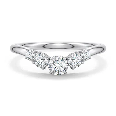 Angara 0.53 Ctw Round Diamond Graduated Side Stone Engagement Ring In Metallic