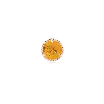 Angara 0.55 Ctw Rope Framed Claw-set Fire Opal Martini Stud Earring In Rose Gold/light Yellowish Orange