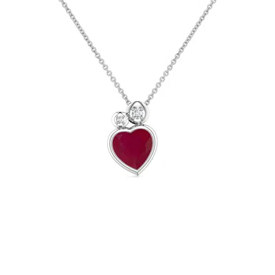 Angara 0.57 Ctw Bezel-set Heart-shaped Ruby Pendant In Red