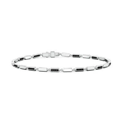 Angara 0.58 Ctw Men's Enhanced Black Diamond Octagon Tennis Bracelet In Multi