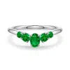 Angara 0.59 Ctw Oval Lab-grown Emerald Graduated Side Stone Engagement Ring In Green