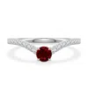 Angara 0.59 Ctw Round Lab-grown Ruby Curved Engagement Ring With Accents In Red