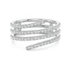 Angara 0.59 Ctw U-pavé Diamond Triple-wrap Coil Ring In Metallic