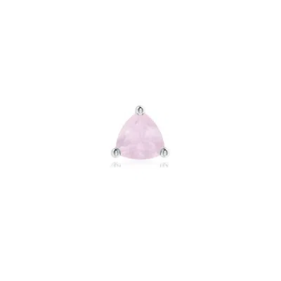Angara 0.6 Ctw Basket-set Trillion Rose Quartz Stud Earring In Platinum/very Light Pink
