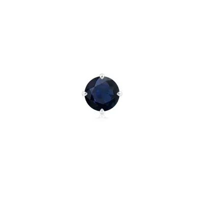 Angara 0.6 Ctw Claw-set Round Blue Sapphire Solitaire Stud Earring In Platinum/dark Blue